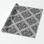 Svart och Grått-Vintage Presentpapper<br><div class="desc">Grått och svart paris-vintage,  dämpar papper inslagning.</div>