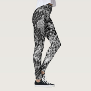 Svart- och gråttormen flår mönster leggings