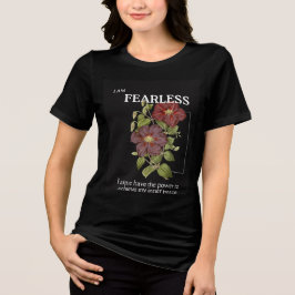 Svart och grön akvarell blomstergammaldags t-shirt