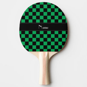 Svart och grön checkers för personlignamn pingisracket
