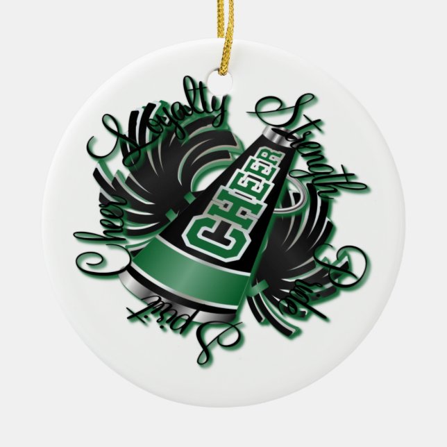 Svart och grön kvalitetsfotoprydnad för jubel julgransprydnad keramik (Framsidan)