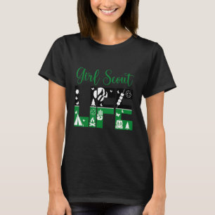 Svart Och Grön Liv Scouting För Flickor Kakor Camp T Shirt