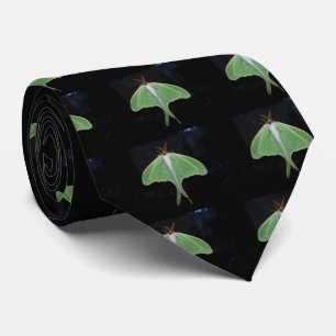 Svart och grön Luna Moth-halsduk Slips