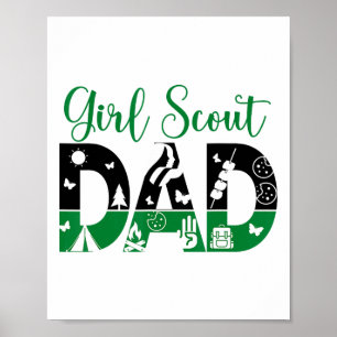 Svart Och Grön Pappa Scout För Flickor Kakor Campi Poster
