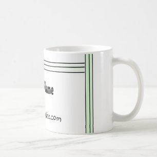Svart och grön randig kontorsdesign kaffemugg