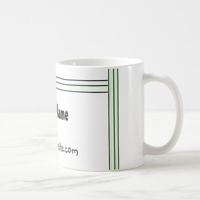 Svart och grön randig kontorsdesign kaffemugg (Höger)