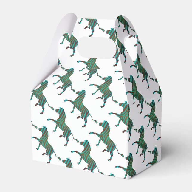 Svart och grön zebratryck presentaskar (Framsidan Sidan)