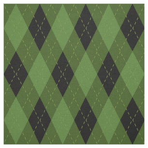 Svart och Grönt Argyle Mönster Tyg