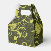 Svart och Grönt Blommönstret Illustrated