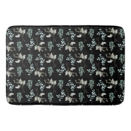 Svart och Grönt botaniskt Löv Badrumsmatta