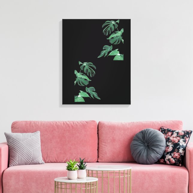 Svart och Grönt Canvastryck (Insitu (Vardagsrum))