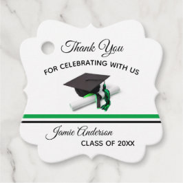 Svart och Grönt Cap & Tassel | STUDENTEN Gåvor Etiketter