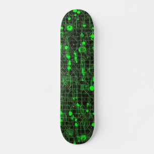 Svart och Grönt datorkod nr 5 Mini Skateboard Bräda 18,5 Cm
