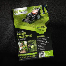 Svart och Grönt Garden Landscaping Gräsmatta Care  Flygblad