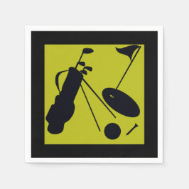 Svart och grönt golfartiklar pappersservett