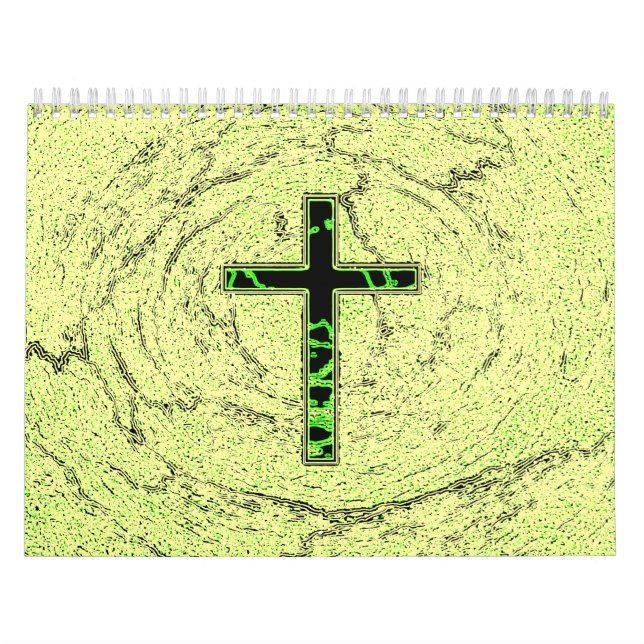 SVART OCH GRÖNT KOR MED MARBLE BAKGRUND KALENDER (Omslag)