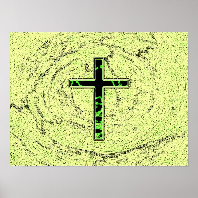SVART OCH GRÖNT KOR MED MARBLE BAKGRUND POSTER (Framsidan)