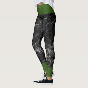 Svart och Grönt Leggings