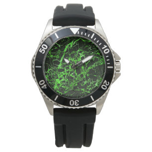 Svart och Grönt Marble Armbandsur