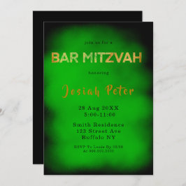 Svart och Grönt Rökning Pub Mitzvah-inbjudningar