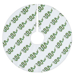 Svart och Grönt Skriv ut Silhouette Julgransmatta Borstad Polyester