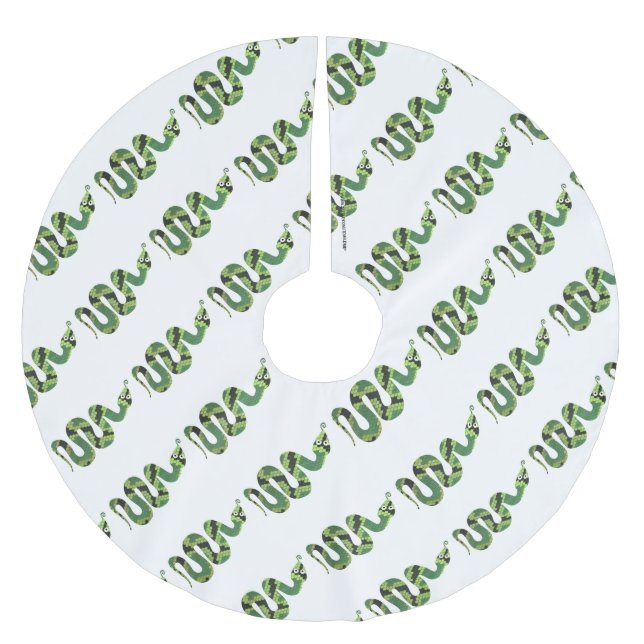 Svart och Grönt Skriv ut Silhouette Julgransmatta Borstad Polyester (Framsidan)