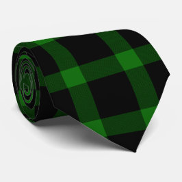 Svart och Grönt Tartan Play Mönster Slips