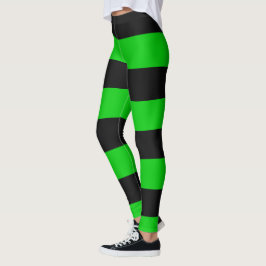Svart och Grönt Wide Rand Leggings