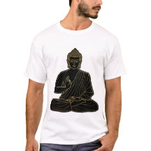 Svart och gul Gautama Buddha-illustration, Guld