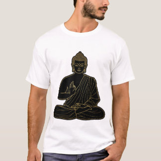 Svart och gul Gautama Buddha-illustration, Guld T Shirt