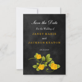 Svart och Gul ros Bröllop - Spara datum Datumet