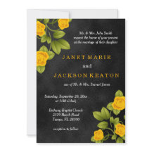 Svart och Gul ros Flower Bröllop