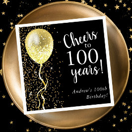 Svart och Guld | 100:e Glitter-dagen Pappersservett