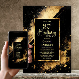 Svart och guld 30-årsfest inbjudningar