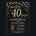Svart och Guld 40:e födelsedagspresenten Diamond Inbjudningar<br><div class="desc">Inbjudan till 30års födelsedag med Black and Guld Glitter Diamond Background. Konfetti Guld. Vuxen födelsedag. Manliga Manar eller Kvinnor födelsedag. Om du vill göra ytterligare anpassningar klickar du på knappen Anpassa och användor verktygen som är utformat för att ändra mallen.</div>