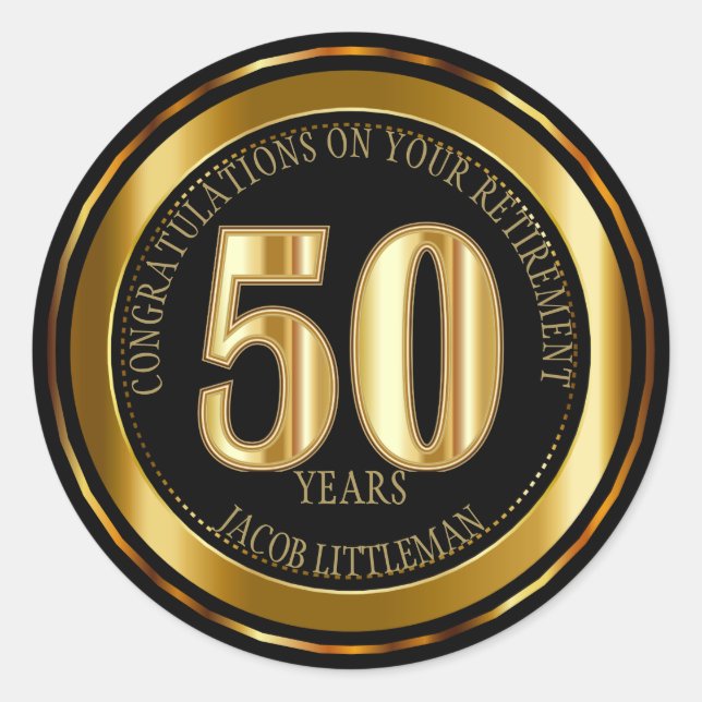 Svart och Guld - 50 års klassisk rund etikett (Framsida)