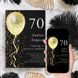 Svart och Guld | 70:e Glitter-dagen Inbjudningar