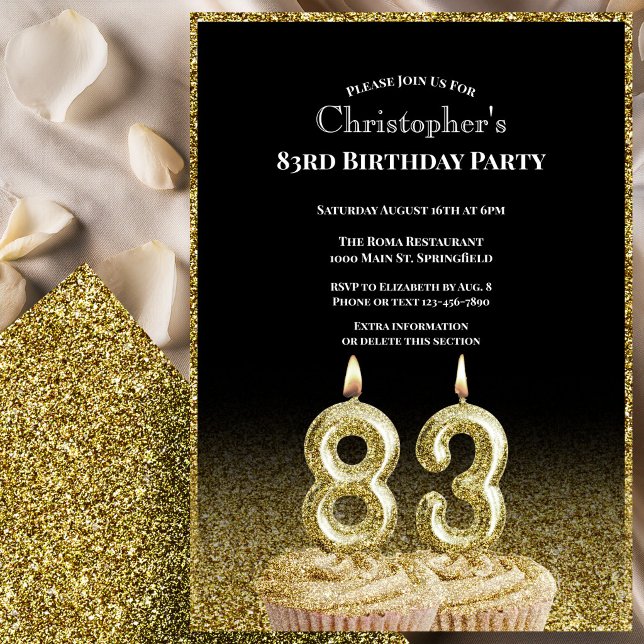 Svart och guld 83-års inbjudan för honom (Skapare uppladdad)
