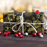 Svart och Guld Abstrakt jul Snöflingor 2 Presentpapper<br><div class="desc">Coola christmas mönster svart och guld abstrakt christmas snöflingor mönster</div>