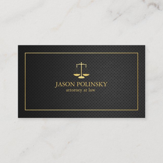 Svart och guld- advokat för elegant på lag visitkort (Framsida)