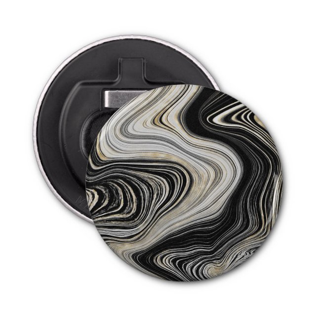 Svart och Guld Agate Design Flasköppnare (Framsidan)