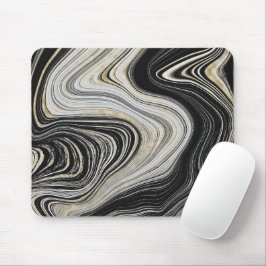Svart och Guld Agate Design Musmatta