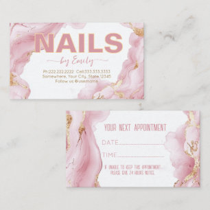 Svart och guld Agate nagelsalon Manicurist Tidsbeställning Kort