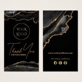 Svart och guld agate paket infoga visitkort