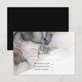 Svart och Guld-Alkohol Bläck Bröllop OSA Card Kort