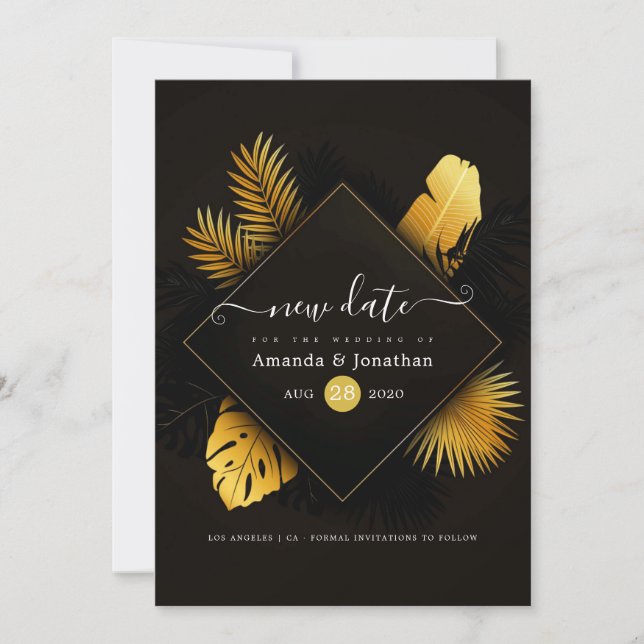 Svart och guld ändra datum spara datum spara datumet (Framsida)