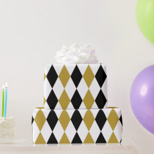 Svart och Guld argyle Presentpapper