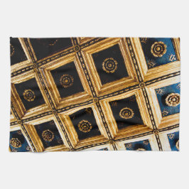 Svart och Guld-arkitektur Kökshandduk