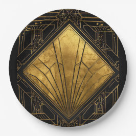 Svart och guld Art Deco