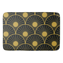 Svart och guld Art deco Abstrakt solmönster